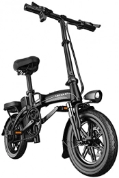 CCLLA Bicicleta Bicicleta eléctrica para Adultos Bicicleta eléctrica Neumáticos de 14 Pulgadas 400W Motor 25km / h Bicicleta eléctrica Plegable 30AH Batería 3 Modos de conducción (Color: Negro, Tamaño: Alca