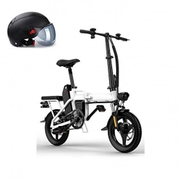 Pc-Glq Bicicleta Bicicleta Eléctrica Plegable 25 Km / H Bicicletas Eléctricas De Ciclomotor para Adultos 350W Motor, Sin Escobillas Capacidad De Carga De La Bicicleta 150 Kg, Batteria Al Litio Rimovibile, Blanco