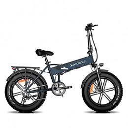 Docrooup Bicicletas eléctrica Bicicleta Eléctrica Plegable 750W Mountain EBike 48V 12Ah 50km / h 20 Pulgadas E-Bike para Adultos (Gris)