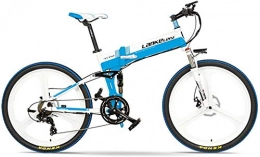 JINHH Bicicletas eléctrica Bicicleta eléctrica plegable de 26 pulgadas, freno de disco delantero y trasero, motor 48V 400W, resistencia larga, con pantalla LCD, bicicleta de asistencia al pedal (color: azul blanco, tamaño: 14.5