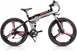 JINHH Bicicletas eléctrica Bicicleta eléctrica plegable de 26 pulgadas, motor potente de 48V 350W, bicicleta de montaña de 21 velocidades, cuadro de aleación de aluminio, bicicleta de asistencia al pedal, suspensión completa