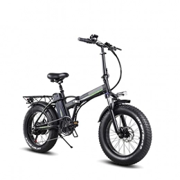 Liu Yu·casa creativa Bicicleta Bicicleta eléctrica plegable for adultos 20 * 4.0 pulgadas Neumático de grasa Bicicleta eléctrica 80 0w 48v 15 AH batería de litio bicicleta eléctrica plegable ebike ( Color : Black One battery )