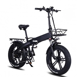 Liu Yu·casa creativa Bicicleta Bicicleta eléctrica plegable for adultos 20 pulgadas 4.0 neumáticos gres Bicicleta eléctrica 750W Bicicleta eléctrica eléctrica plegable e bicicleta ( Color : 750w 12.8Ah Oil Brak )