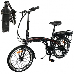 CM67 Bicicleta Bicicleta Eléctricas Bicicletas Plegables Negro Fabricada en Aluminio de aviacin Plegable 25 km / h, hasta 45-55 km Bicicleta Eléctricas para Adultos / Hombres / Mujeres.