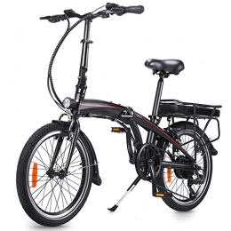 CM67 Bicicleta Bicicletas electricas Plegables 20 Pulgadas Engranajes de 7 velocidades 3 Modos de conducción Batería extraíble de Iones de Litio de 10 Ah Adultos Unisex Bicicleta eléctrica para viajeros