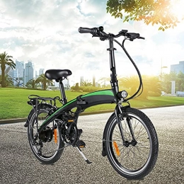 CM67 Bicicletas eléctrica Bicicletas electricas Plegables Cuadro de aleación de Aluminio Plegable 20 Pulgadas 250W 7 velocidades Batería de Iones de Litio Oculta 7.5AH extraíble