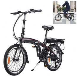 CM67 Bicicleta Bicicletas electrico 20 Pulgadas Engranajes de 7 velocidades 250W Batería extraíble de Iones de Litio de 10 Ah Adultos Unisex E-Bike For Commuter
