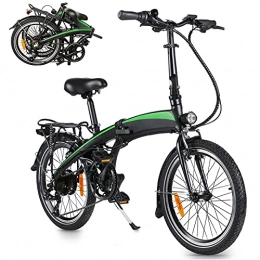 CM67 Bicicleta Bicicletas electrico Cuadro de aleación de Aluminio Plegable 20 Pulgadas 3 Modos de conducción 7 velocidades Batería de Iones de Litio Oculta de 7, 5AH