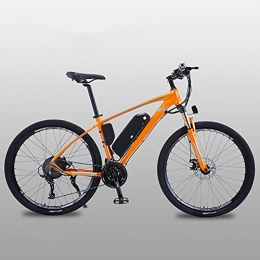 Bewinch Bicicletas eléctrica Bicicletas Eléctricas De 27.5 Pulgadas para Adultos Bicicleta De Montaña con Motor 500W, Batería Extraíble De 48V / 13AH, Engranajes De 27 Velocidades, Frenos De Doble Disco, Naranja, 27.5 Inch