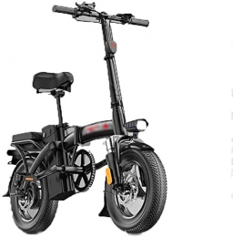 ZJZ Bicicleta Bicicletas eléctricas rápidas para adultos Bicicletas eléctricas plegables con batería de iones de litio de 36 V y 14 pulgadas para ciclismo al aire libre, viajes, ejercicio y desplazamientos (negro)