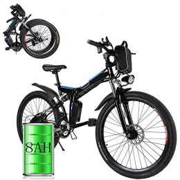 Bunao Bicicletas eléctrica Bunao Bicicleta elctrica de montaña, Batera 36V 8AH E-Bike 7 Sistema de Transmisin de Velocidades con Linterna con Batera de Litio Desmontable