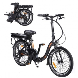 CM67 Bicicleta CM67 -F054 - Bicicleta eléctrica plegable de 20 pulgadas, de aluminio, sistema de plegado rápido, 7 marchas, plegable, eléctrica, con luz LED, para hombre y mujer, capacidad de carga de 120 kg