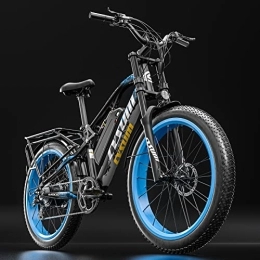 cysum Bicicletas eléctrica cysum 900 Pro Electric Bike Adulto Mujer Bike de montaña eléctrica 26 Pulgadas Ebike 48V 17AH Batería Shimano 9 Speed Ebike (Azul)