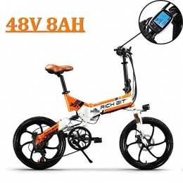 RICH BIT Bicicleta eBike_RICHBIT 730 Bicicletas elctricas Plegables Ciudad de cercanas Ciclismo 250W 48V 8AH para Hombres o Mujeres (Naranja)