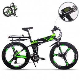 RICH BIT Bicicletas eléctrica eBike_RICHBIT RLH-860 bicicleta elctrica bicicleta de montaña plegable MTB e bicicleta 36V * 250W 12.8Ah litio - batera de hierro 26inch rueda integrada de magnesio (verde)