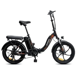 Fafrees Bicicleta Fafrees Oficial Bicicleta Electrica Plegable, 36V 16Ah Batería de Grado Automotriz 21700 Asistencia de Pedal 90-120KM Ebike, 20 Pulgadas 250W Shimano de 7 Velocidades, F20 Actualizado 2023 Negro