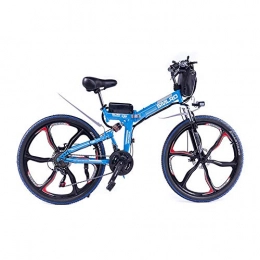 FZYE Bicicleta FZYE 26 Pulgada Plegable Bicicleta EléctricaAumentar, 48V / 10A / 350W Suspensión Completa Montaña Bicicleta Ciclismo, Azul