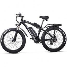 GUNAI Bicicleta GUNAI Bicicleta eléctrica 1000W 26 Pulgadas Beach Cruiser Fat Bike con Batería de Litio de 48V 17AH (Negro)