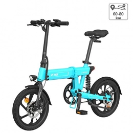 GUOJIN Bicicleta GUOJIN Bicicleta Electrica, Bicicleta Plegable Motor 250W Bici Electricas Adulto, 25 Km / H, Batería 36V 10Ah, City Mountain Bicycle Booster 80Km, Capacidad de Carga 100 Kg, Azul