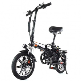 GUOJIN Bicicleta GUOJIN Bicicleta Electrica Plegables, 240W Motor Bicicleta Plegable 25 Km / H, Bici Electricas Aluminio, con Ruedas de 14", Batería 48V / 15Ah, City Mountain Bicycle Booster, Naranja