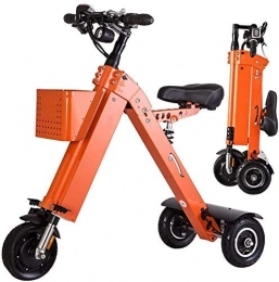 GYL Bicicleta GYL Bicicleta eléctrica Mini bicicleta Scooter de viaje portátil adulto oculto 48V 10Ah batería de litio 350W Motor sin escobillas puede soportar 145Kg, naranja