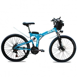 HJCC Bicicletas eléctrica HJCC Bicicleta Eléctrica, Bicicleta Eléctrica Plegable De 350 W Y 36 V con Pantalla LCD, Bicicleta De Montaña Eléctrica para Adultos, Azul
