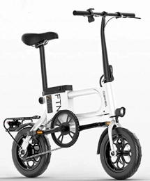 Hold E-Bikes Bicicletas eléctrica Hold E-Bikes Bicicleta elctrica Plegable Plegable de 12 Pulgadas elctrica Segura Ajustable con batera de Litio para Adultos y Adolescentes@Blanco_8Ah