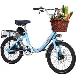 Hold E-Bikes Bicicletas eléctrica Hold E-Bikes Scooter eléctrico 48V 250W 20 Pulgadas Dos Ruedas Bicicleta eléctrica Portátil Naranja / Azul Bicicleta eléctrica Mujeres Adultos@Azul