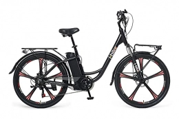 i-Bike Bicicleta i-Bike City ePlus ITA99 - Bicicleta eléctrica de pedaleo asistido, Unisex, para Adultos, Color Negro, Talla única