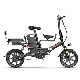 KT Mall Bicicletas eléctrica KT Mall 14 En Bicicleta Plegable eléctrico para Adultos con 400w 48v 8A batería de Litio E-Bici con el Choque múltiple de absorción Sistema de Acero de Alto Carbono Scooter eléctrico, Negro