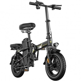 KT Mall Bicicleta KT Mall 14 En Plegable Bicicleta eléctrica de 48V Unisex con 8AH batería de Litio con E-ABS Doble Freno de Disco y Siete Veces la absorción de Choque Sistema Adultos aleación de Carbono E-Bici, Negro