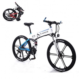 KT Mall Bicicletas eléctrica KT Mall 26 En Bicicleta eléctrica para Unisex con 350W 36V 8A batería de Litio Que dobla la montaña Bicicleta eléctrica 27 Velocidad de aleación de Aluminio con, Azul