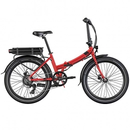 Legend eBikes Bicicleta Legend Siena Bicicleta Eléctrica Plegable Urbana Smart eBike Ruedas de 24 Pulgadas, Frenos de Disco Hidráulicos, Batería 36V 10.4Ah Panasonic (374.4Wh), Rojo Strawberry