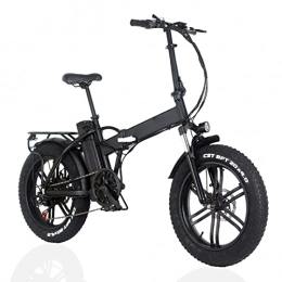 Liu Yu·casa creativa Bicicleta Liu Yu·casa creativa Bicicleta eléctrica Plegable 1000W Motor de 20 Pulgadas Neumático de Grasa Bicicleta eléctrica 48V Batería de Litio Bici E (Color : Negro, tamaño : B)
