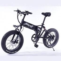Minkui Bicicleta Minkui Bicicleta elctrica Plegable Motor 500W con 48V 10Ah Batera extrable de Iones de Litio 20 Pulgadas Ebike Fat Tire Bicicleta elctrica-36V500W Negro