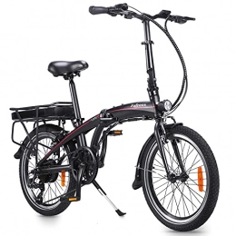 CM67 Bicicleta Negro Bicicleta de montaa elctrica Plegables, 20 Pulgadas para Adolescentes y Adultos 25 km / h, hasta 45-55 km Bicicletas De Carretera para Mujeres / Hombres