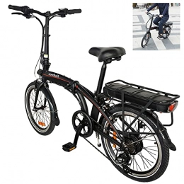 CM67 Bicicleta Negro Bicicleta elctrica Ligera Plegable elctrica, Bicicletas De Carretera 250W Bicicleta de montaa, hasta 45-55 km Bicicletas De montaña para Hombres / Adultos