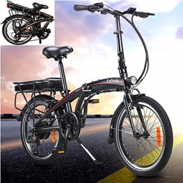CM67 Bicicleta Negro Bicicleta elctrica Ligera Plegable elctrica, Compacta con Rueda de 20 Pulgadas 25 km / h, hasta 45-55 km Bicicleta Eléctricas para Adultos / Hombres / Mujeres.