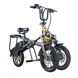 Pc-Glq Bicicleta Pc-Glq 350W Ebike, Bicicleta Eléctrica Montaña, 14" Adultos De 30 Km / H con Batería De Litio, Freno De Aceite Hidráulico, Triciclo Eléctrico con Estructura Invertida, 48V