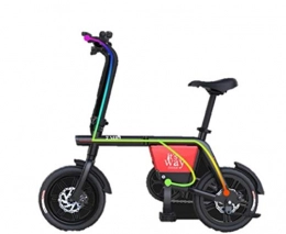 suyanouz Bicicletas eléctrica Pedal Plegable EléCtrico Adultos De La Bicicleta De 12 Pulgadas 21 Velocidad 48V 240W De Potencia De La BateríA De Litio De La BateríA Del Coche Mini GeneracióN Del Coche EléCtrico, Negro 50-60Km