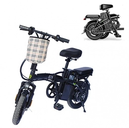 QININQ Bicicletas eléctrica QININQ Bicicleta Electrica Plegable, Bicicletas Plegables Adulto 14 Pulgadas, E-Bike de Montaña, Motor de 350 W, Batería de 48V / 8Ah, Frenos de Disco Hidráulico