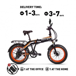RICH BIT Bicicleta RICH BIT RT016 48V * 500 vatios Bicicleta elctrica Bicicleta de montaña Bicicleta Plegable de 20 Pulgadas 9.6 Ah LG batera de Litio 4.0 Pulgadas Fat Tire Bicicleta (Orange)