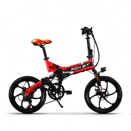 RICH BIT Bicicleta RICH BIT ZDC RT-730 LCD ebike Plegable Bicicleta eléctrica de 20 Pulgadas 48v 8ah batería Oculta Libre de impuestos (Black-Red)