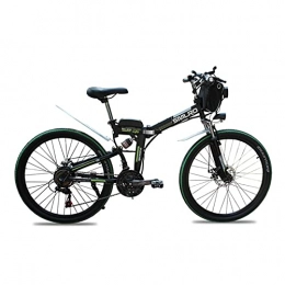 SAWOO Bicicletas eléctrica SAWOO Bicicleta eléctrica de 1000W Bicicleta de montaña eléctrica Bicicleta eléctrica Plegable de 26 Pulgadas con batería de Litio de 10AH Bicicleta eléctrica de Nieve de 21 velocidades (Verde)