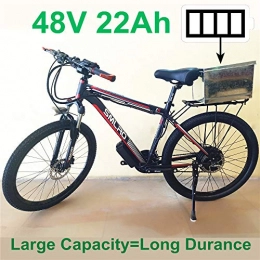 SMLRO Bicicletas eléctrica SMLRO 26" 48V 500W Bicicleta elctrica, Bicicleta de montaña de 27 velocidades, Bicicleta asistida por Pedal, adopta los Frenos de Disco del Aceite (22Ah Black Red)