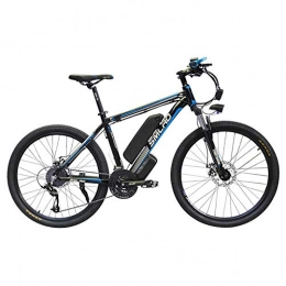 SMLRO Bicicletas eléctrica SMLRO Bicicleta de Montaña Eléctrica, Bicicleta Eléctrica 1000W 26 '' con Batería Extraíble de Iones de Litio de 48V 15 AH Shimano 27 Speed ​​Gear (Negro- Azul)