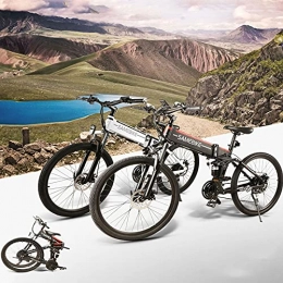 SUNWEII Bicicletas eléctrica SUNWEII 26" Bicicleta Eléctrica Urbana, Mountain Bike Motor de 500W con Batería Extraíble de 48V 10 Ah Bicicleta Electrica Montañade, Bicicletas Eléctricas Plegables, Black