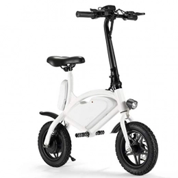 SZPDD Bicicletas eléctrica SZPDD Bicicleta elctrica, Bicicleta Elctrica Plegable de 12", Bicicleta Elctrica Porttil (12Kg) con Freno de Disco Doble, Fcil de Almacenar en El Tronco del Coche, Barco, White, Battery~4Ah