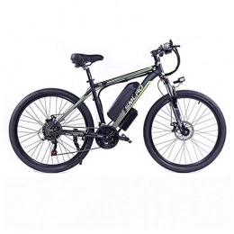 T-XYD Bicicletas eléctrica T-XYD Bicicleta de montaña hbrida, Bicicleta elctrica para Adultos 48V 350W, 21 Velocidad Variable 26 Pulgadas, Snow Road Cruiser Motocicleta con Faros LED, Black Green