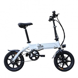 WHKJZ Bicicletas eléctrica WHKJZ Bicicleta elctrica Plegable Mini Moda Porttil Mecnico Ion Litio 36V 8Ah 250W Aluminio Rueda de 14 Pulgadas, White